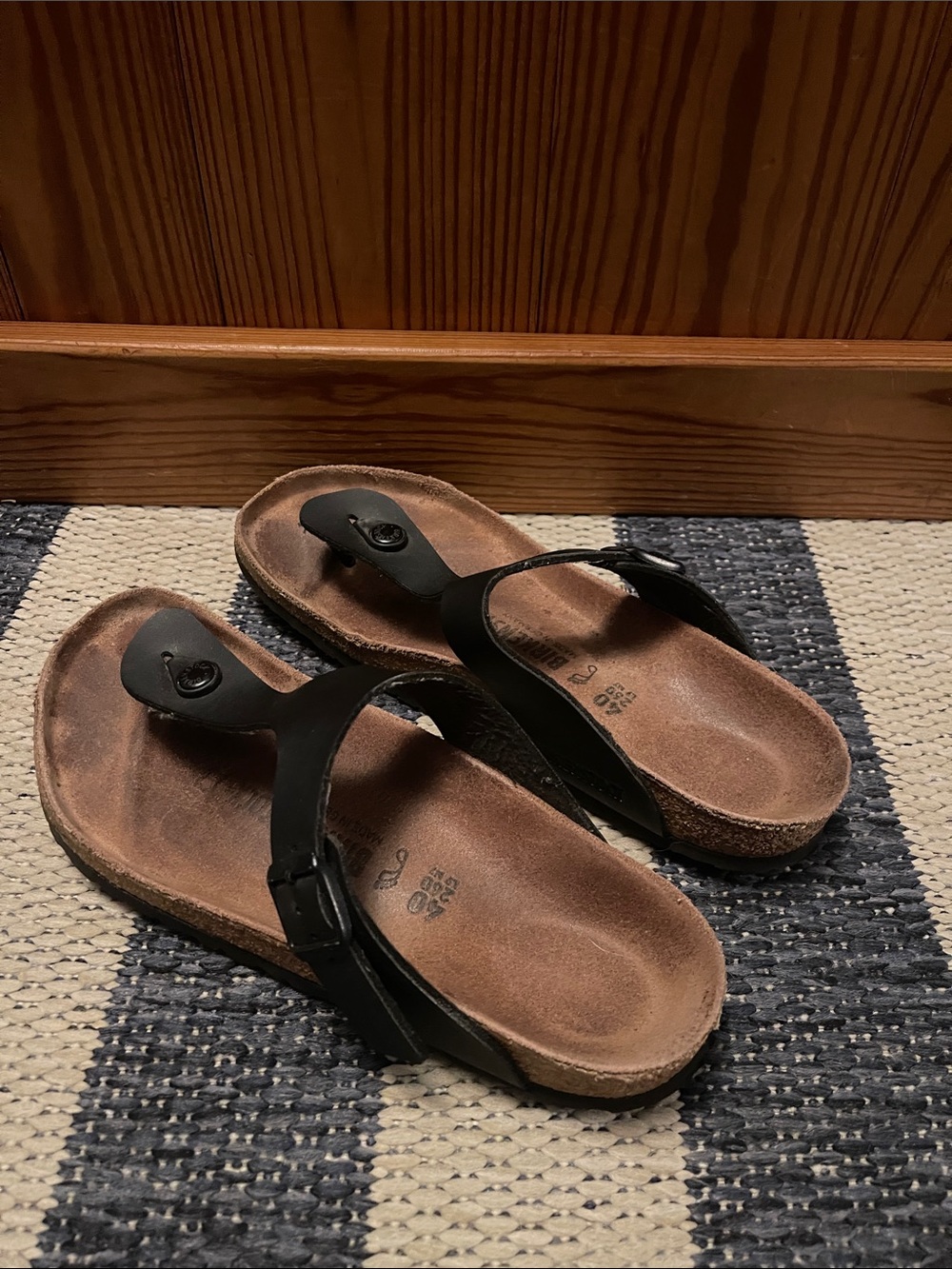 Birkenstock Gizeh Black Toe-Post Cork Footbed Sandals